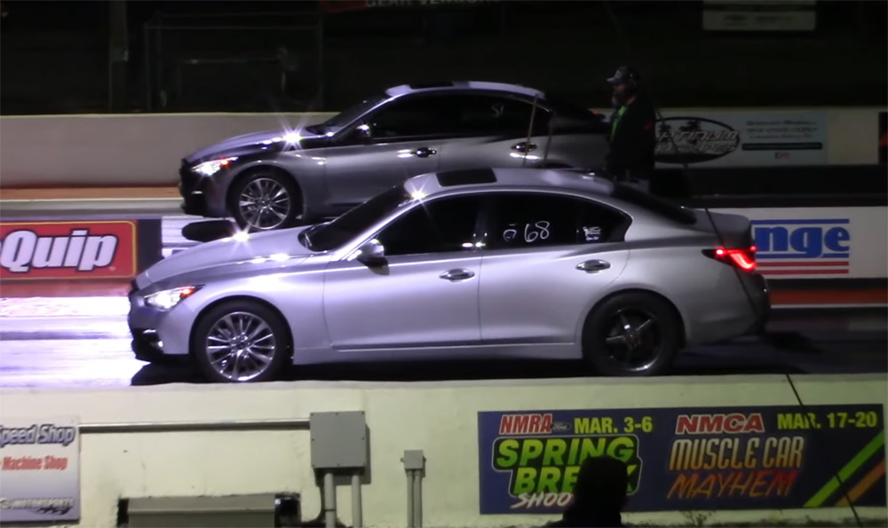 Bonnie and Clyde Racing Infiniti Q50 World Record Attempt